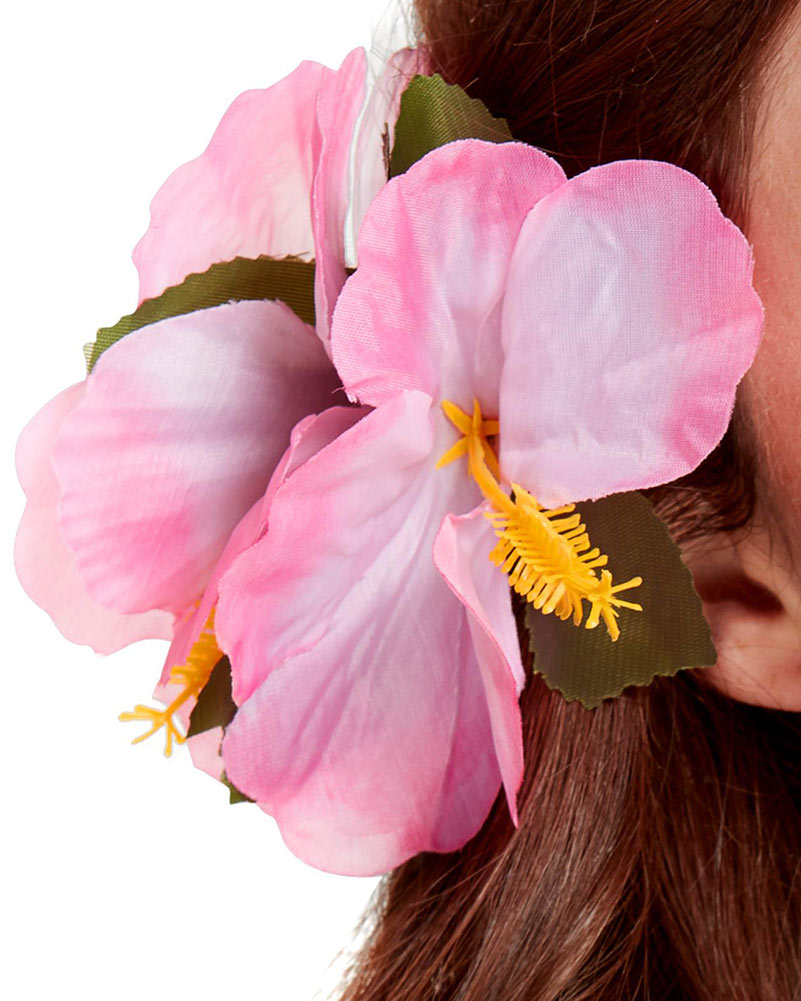 Pink Hawaiian Flower Hair Clip