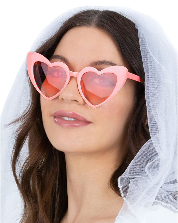 Pink Heart Hens Party Sunglasses