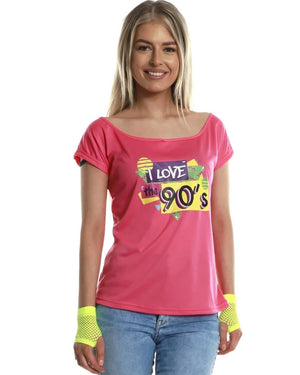 Pink I Love the 90s Tee Womens Costume