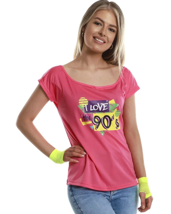 Pink I Love the 90s Tee Womens Costume