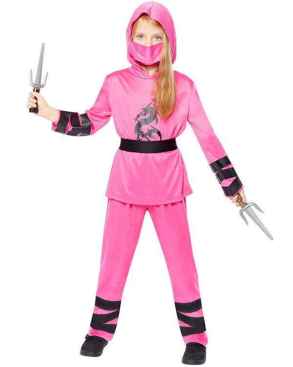 Pink Ninja Girls Costume 10-12 Years