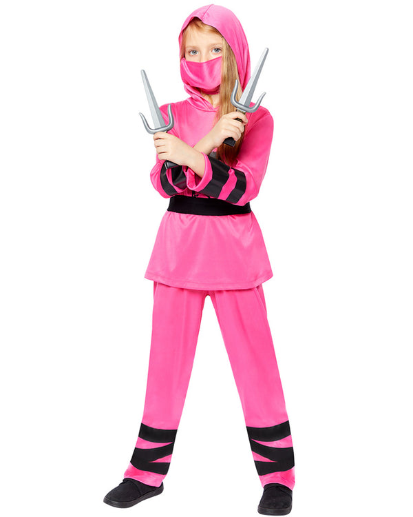 Pink Ninja Girls Costume 8-10 Years