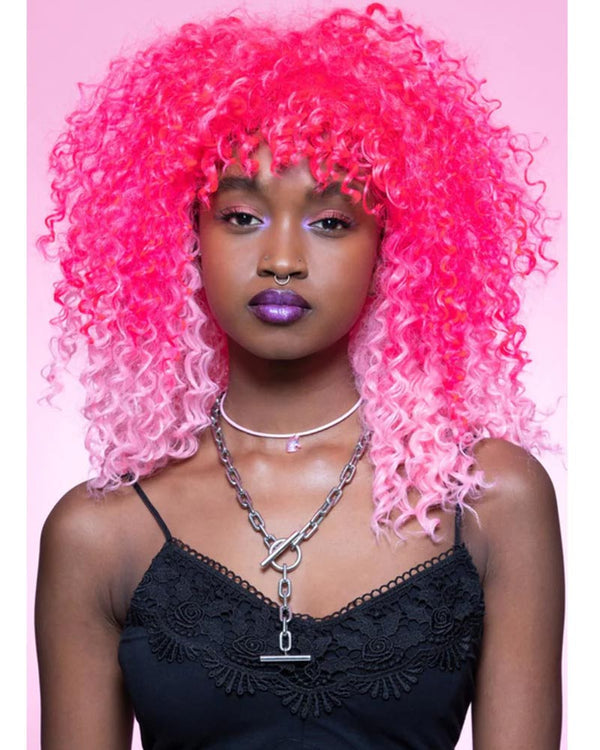 Pink Passion Ombre Curly Wig