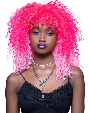 Pink Passion Ombre Curly Wig