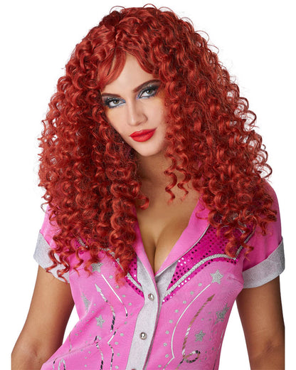 Pink Pony Princess Red Curly Wig
