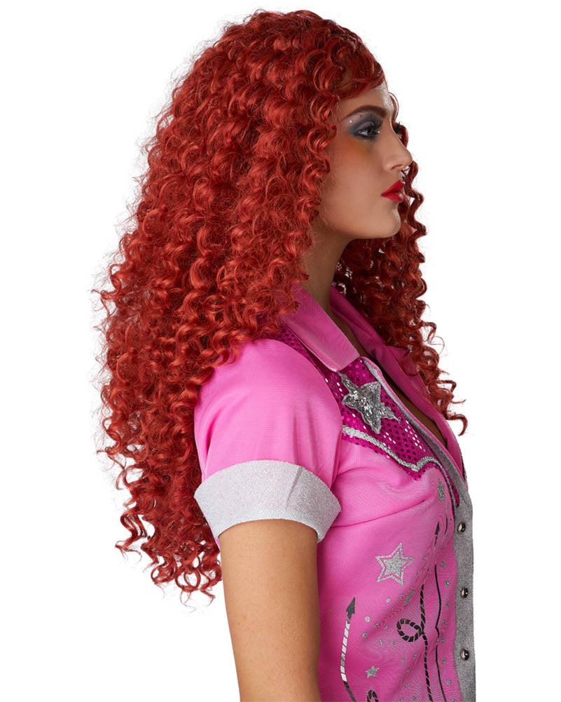 Pink Pony Princess Red Curly Wig