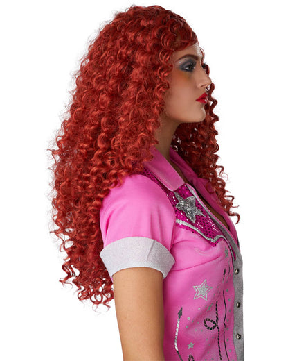 Pink Pony Princess Red Curly Wig