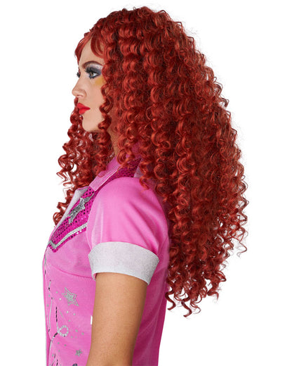 Pink Pony Princess Red Curly Wig