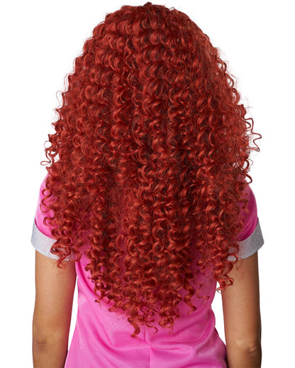 Pink Pony Princess Red Curly Wig
