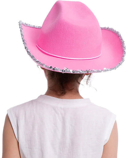 Pink Sparkly Cowboy Light Up Hat
