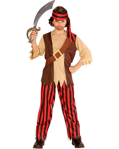 Striped Pirate Boys Costume