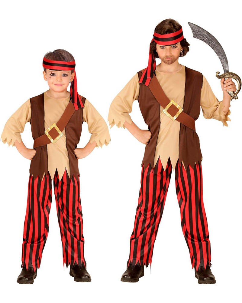 Striped Pirate Boys Costume