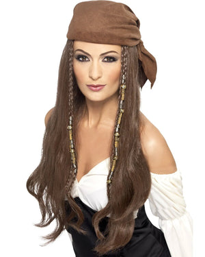 Pirate Long Brown Wig
