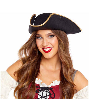 Black and Gold Pirate Hat