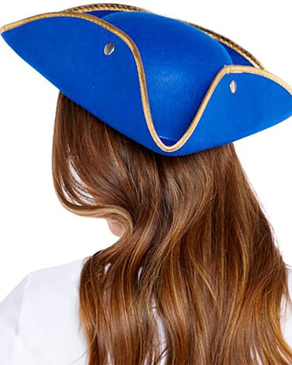 Blue and Gold Pirate Hat