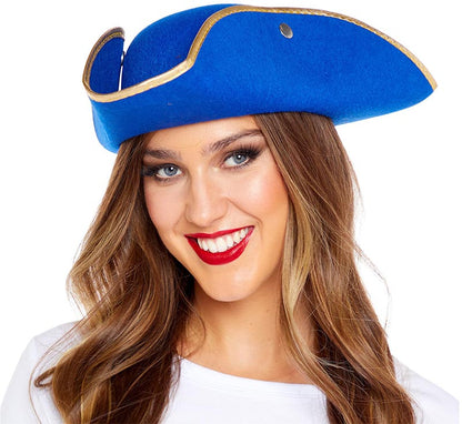 Blue and Gold Pirate Hat