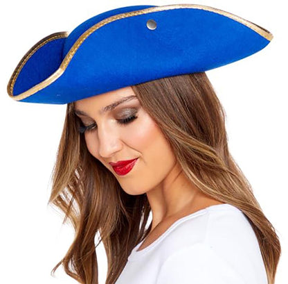 Blue and Gold Pirate Hat