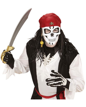 Pirate Skull Half Mask with Bandana