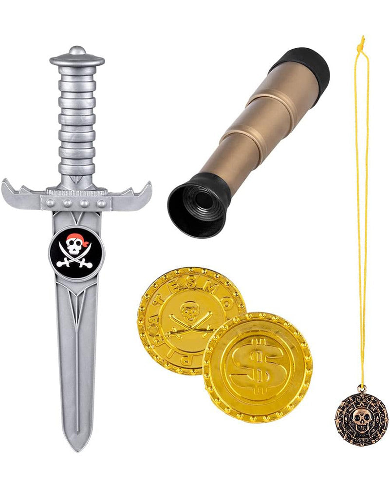 Pirate Telescope Dagger Amulet and Coins Set
