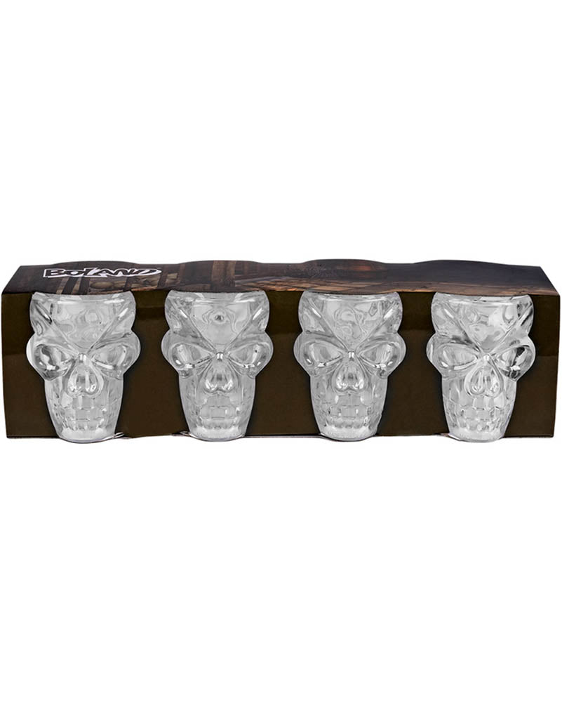 Plastic Shot Glasses Skull Pack of 4 For Halloween