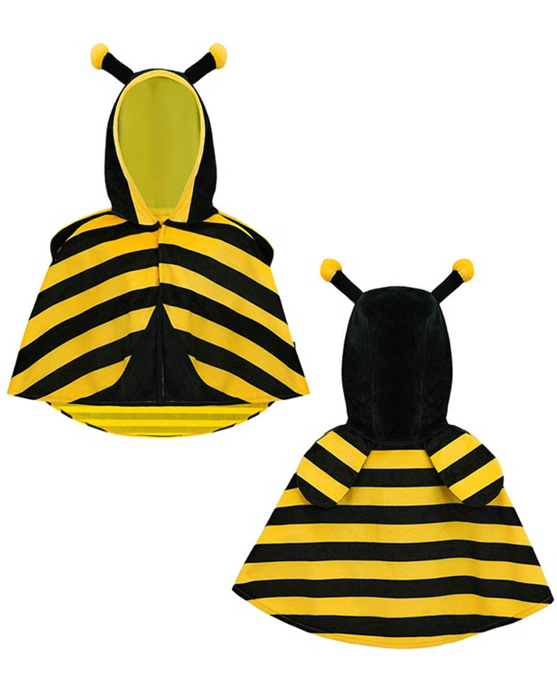 Plush Bee Hooded Poncho
