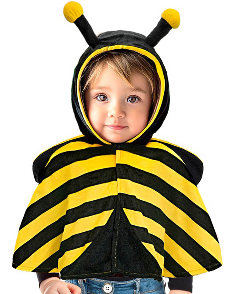 Plush Bee Hooded Poncho
