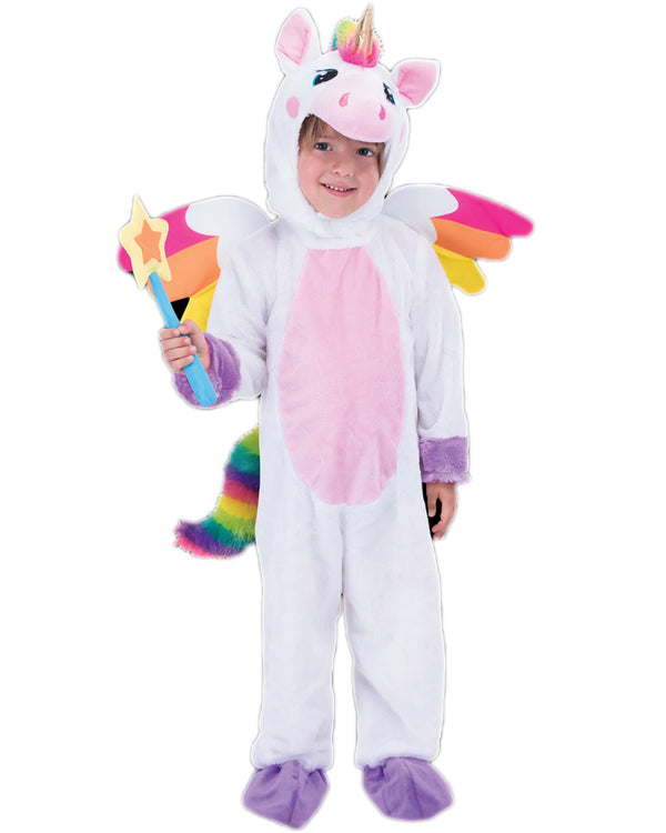 Plush Bright Rainbow Unicorn Toddler Costume