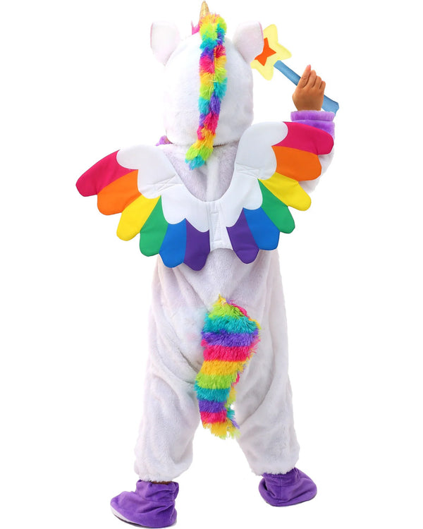 Plush Bright Rainbow Unicorn Toddler Costume