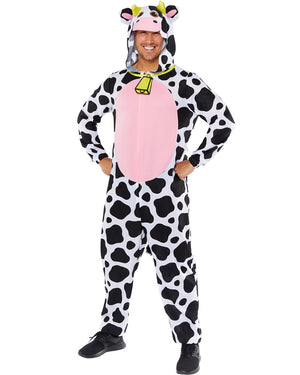 Plush Cow Jumpsuit Adult Costume