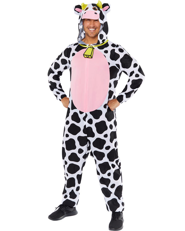 Plush Cow Jumpsuit Adult Costume