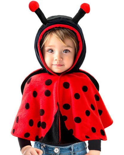 Plush Ladybug Hooded Poncho