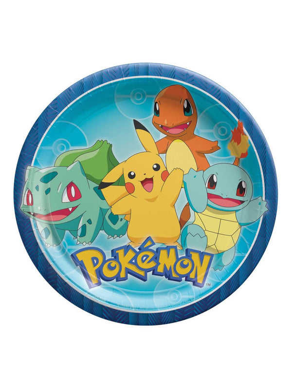 Pokemon Classic 23cm Round Paper Plates Pack of 8