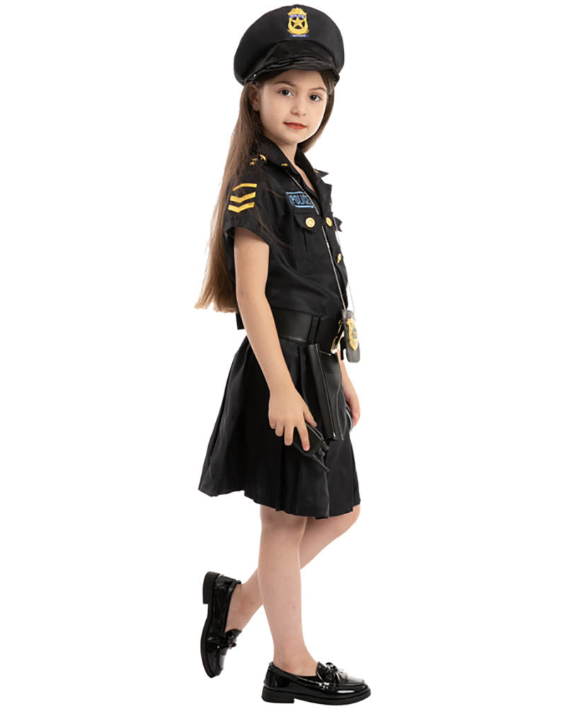 Police Officer Complete Gold Girls Costume