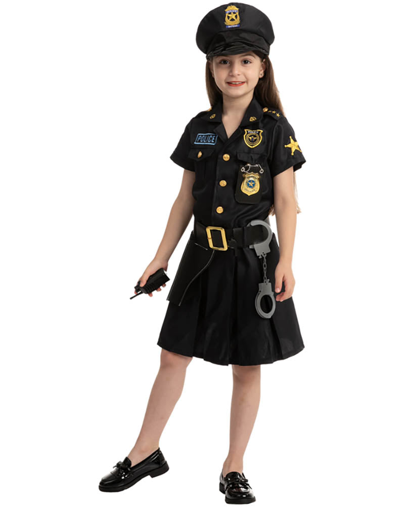 Police Officer Complete Gold Girls Costume