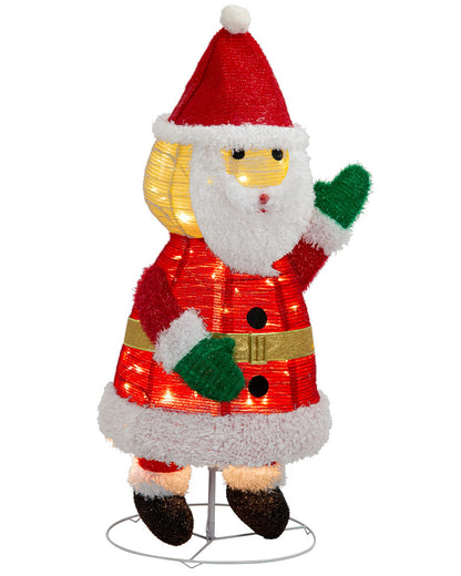 Pop Up Mesh Tinsel Christmas LED Santa 1m