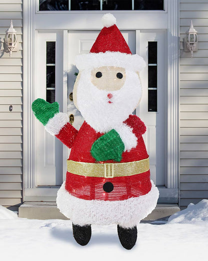 Pop Up Mesh Tinsel Christmas LED Santa 1m