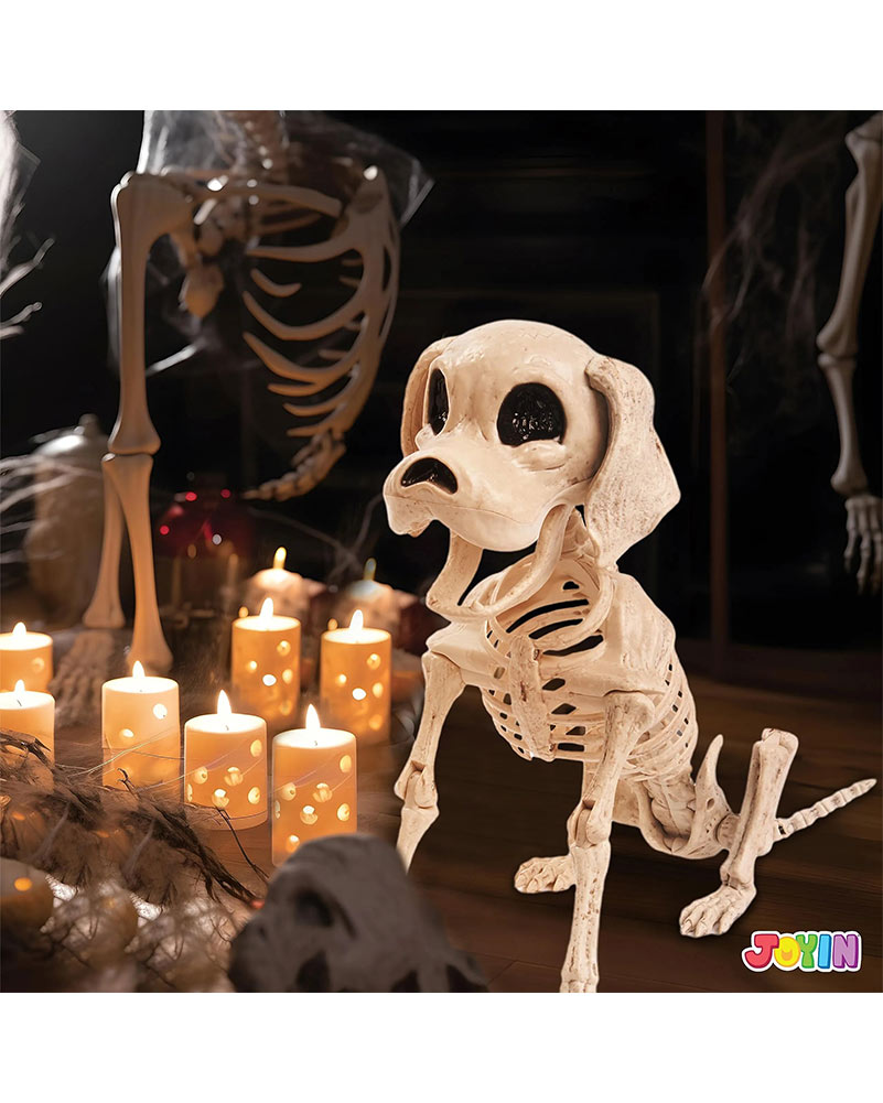 Posable Skeleton Puppy Decoration 25cm