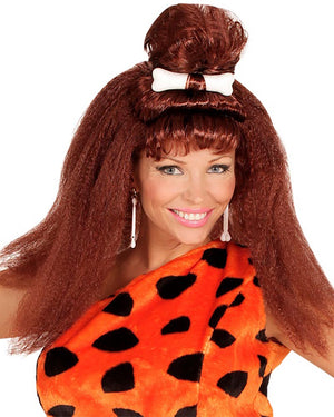 Prehistoric Long Brown Crimped Wig