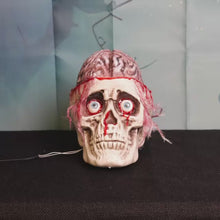 Skull With Pumping Brain Animated Halloween Decoration