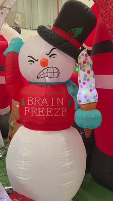 Brain Freeze Snowman Christmas Lawn Inflatable 1.8m