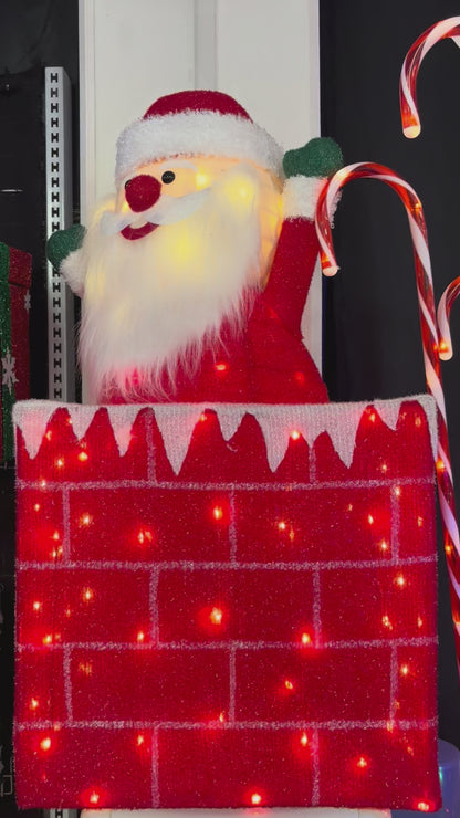 LED Moving Santa In Chimney Christmas Decoration 75cm