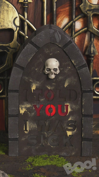 Light Up Tombstone 31cm