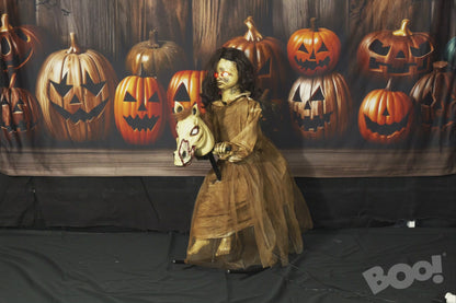 Animated Zombie Girl On Horse 1m
