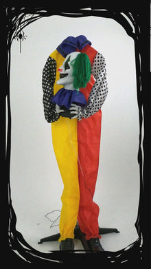 Standing Clown Holding His Head Animated Halloween Decoration 1.4m