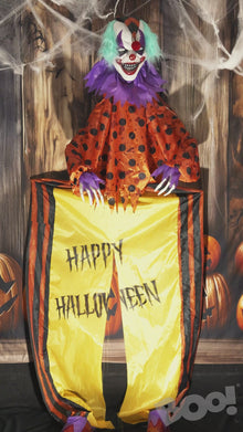 Hanging Clown Curtain Animated Halloween Decoration 2.8m