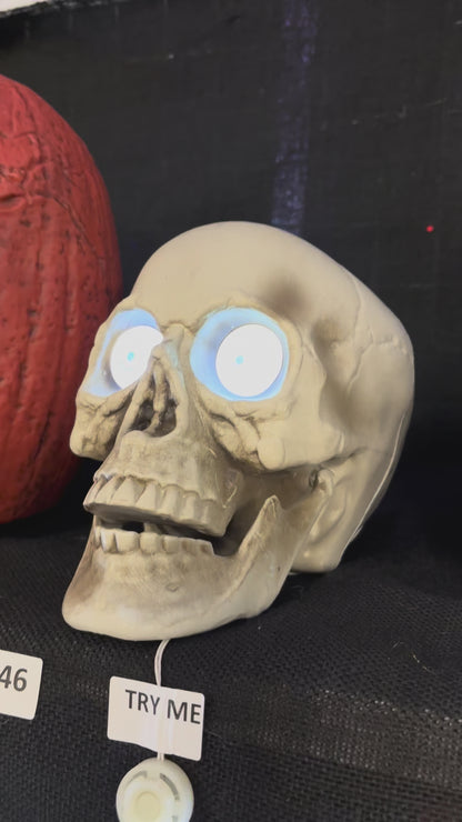 Evil Skull Animated Halloween Decoration 16cm