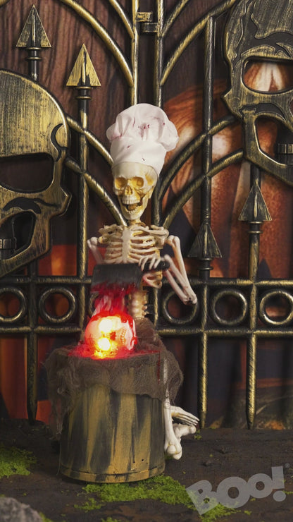 Skeleton Chef Animated Decoration 30cm