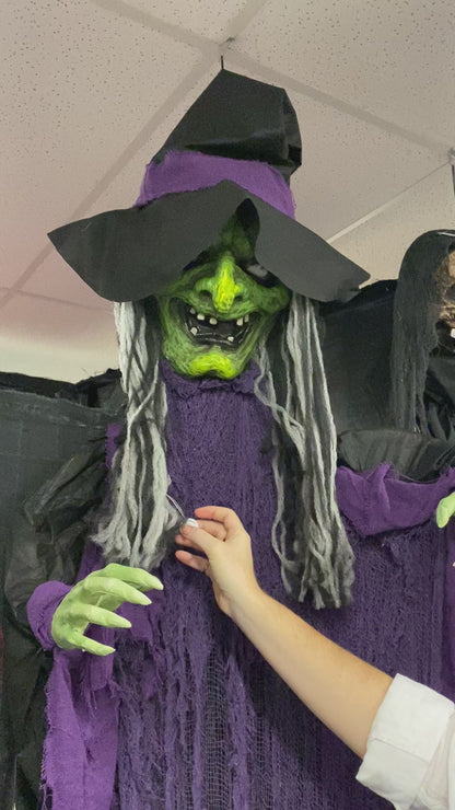 Hanging Witch With Light And Sound Animatronic 3.6m
