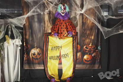Hanging Clown Curtain Animated Decoration 2.8m