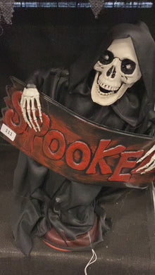 Evil Reaper With Sign Animatronic 46cm